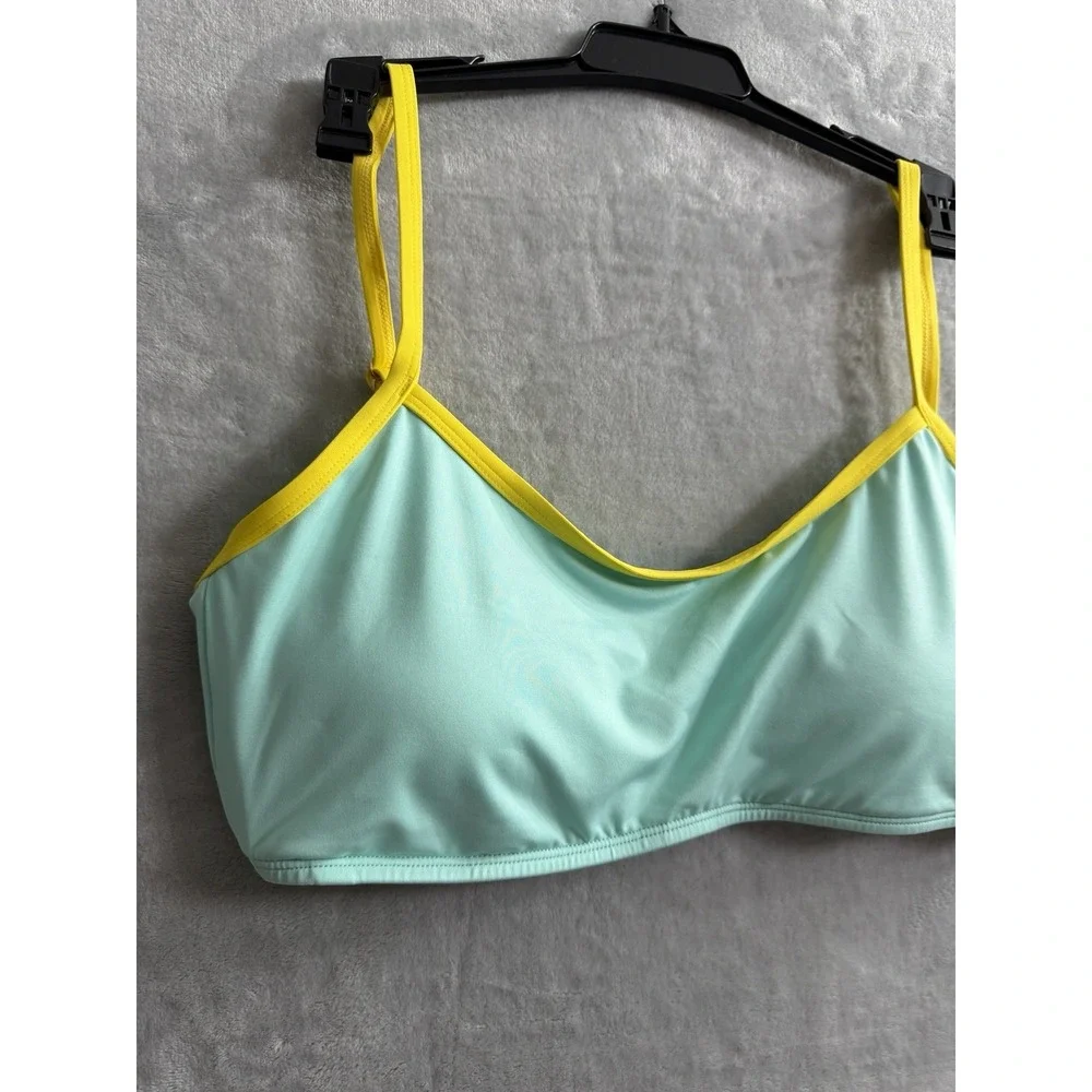 Kate Spade Womens‎ Contrast-Trim Bralette Bikini Top  Low Tide. Size L